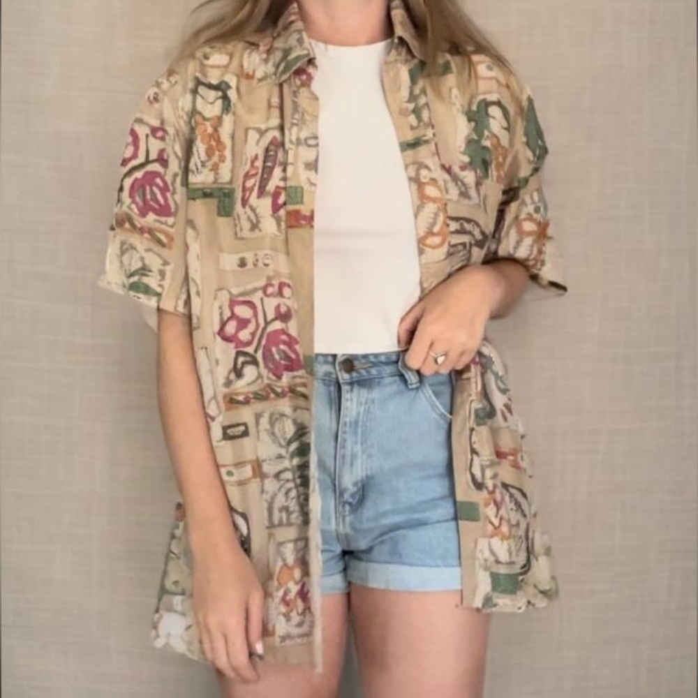 Retro Silk Button Down